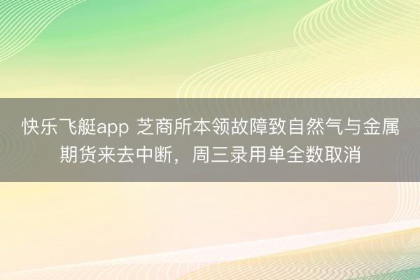 快乐飞艇app 芝商所本领故障致自然气与金属期货来去中断，周三录用单全数取消